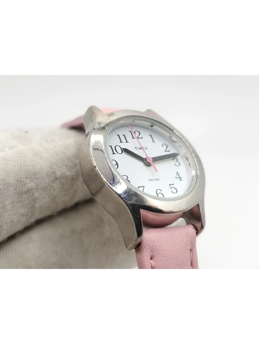 Timex Quartz Watch Women's New Battery Pink Band White Dial 23mm